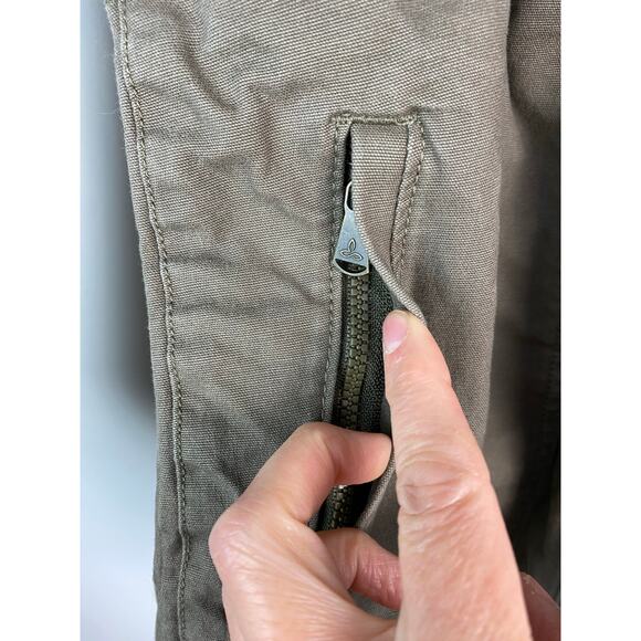 prAna Women's Size S Olive Green Organic Cotton Bomber Jacket - Picture 9 of 9